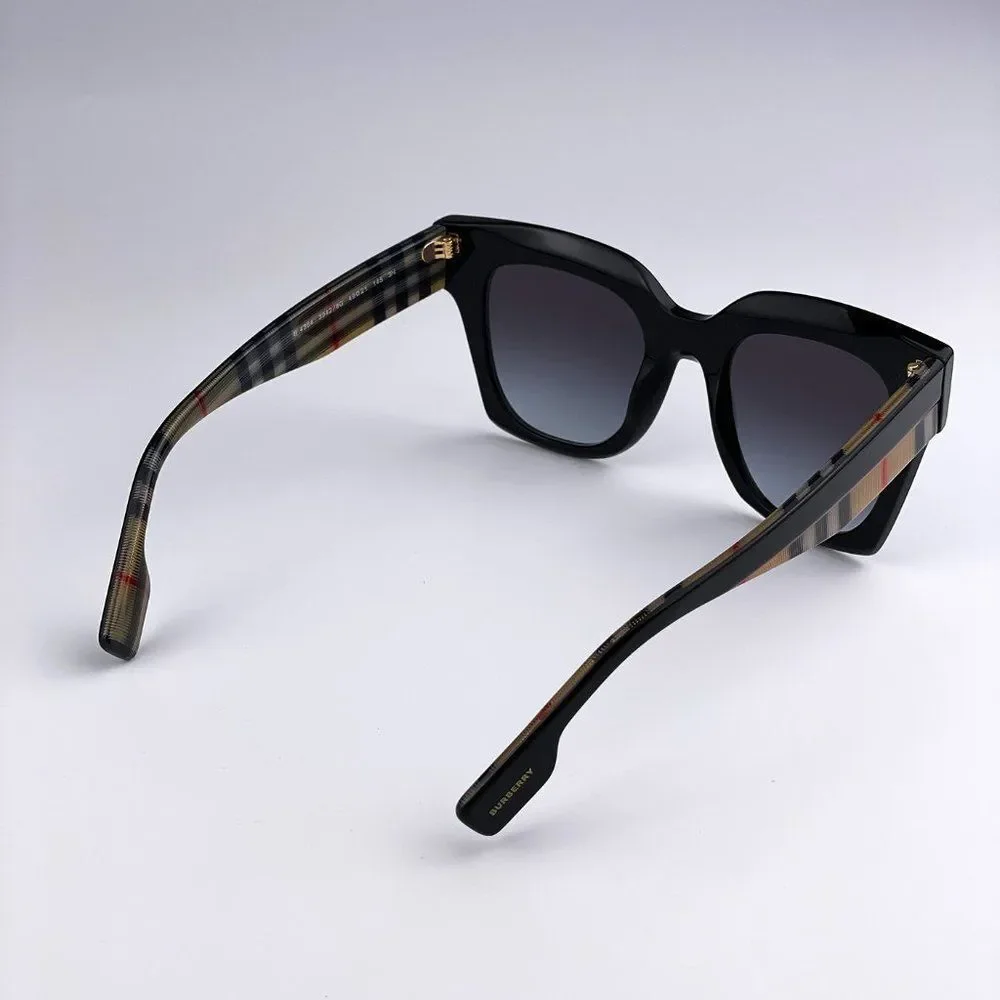 Burberry BE4364 KITTY 39428G Sunglasses Black Gray Square Unisex